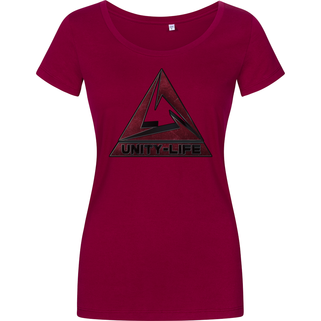 ScriptOase Unity-Life - Logo burgundy T-Shirt Damenshirt berry
