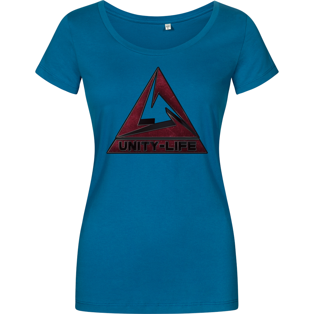 ScriptOase Unity-Life - Logo burgundy T-Shirt Damenshirt petrol