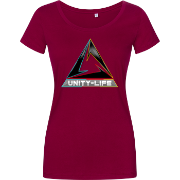 Unity-Life - Logo tricolor Damenshirt berry