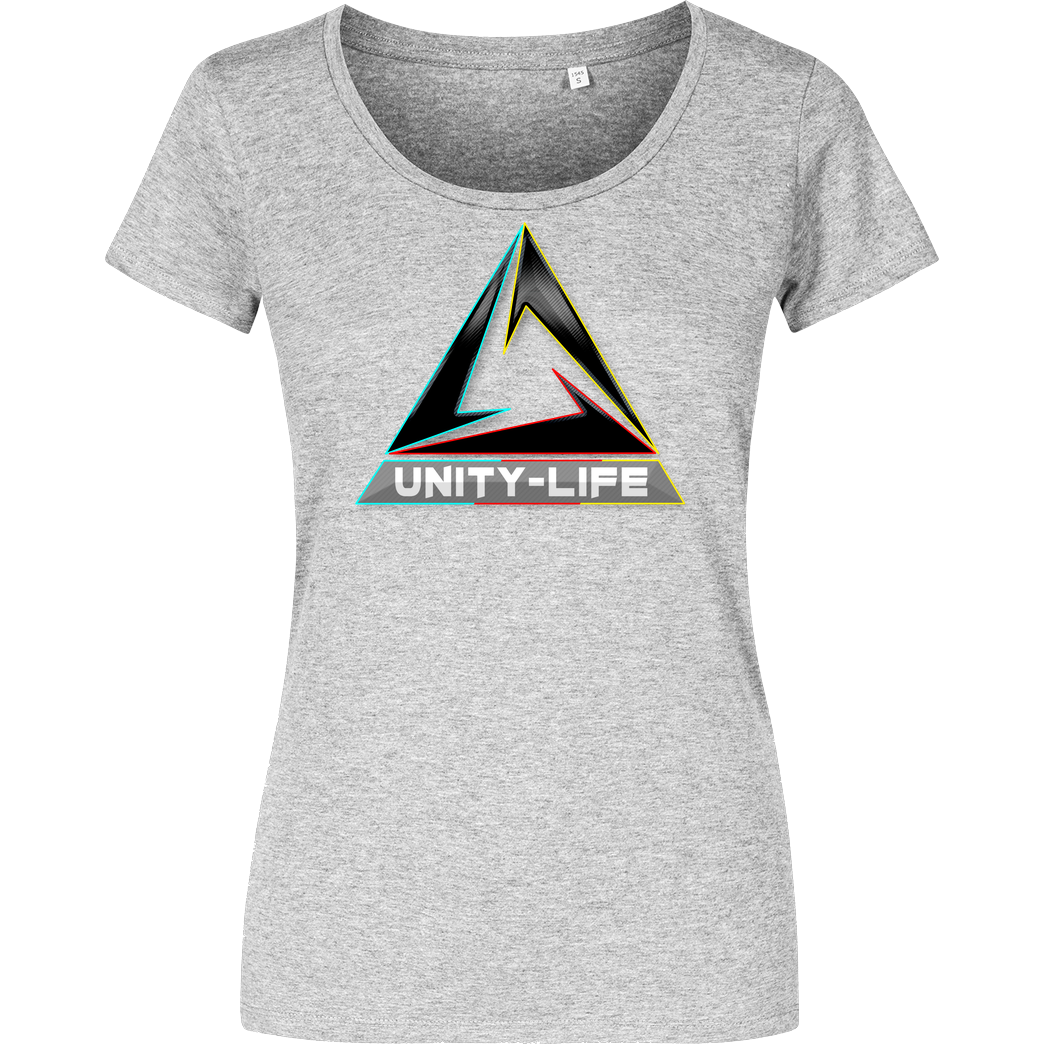 ScriptOase Unity-Life - Logo tricolor T-Shirt Damenshirt heather grey