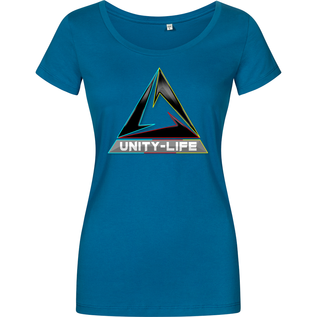 ScriptOase Unity-Life - Logo tricolor T-Shirt Damenshirt petrol