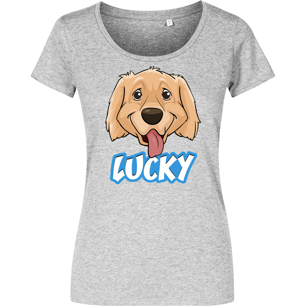 WASWIR WASWIR - Lucky Schriftzug T-Shirt Damenshirt heather grey