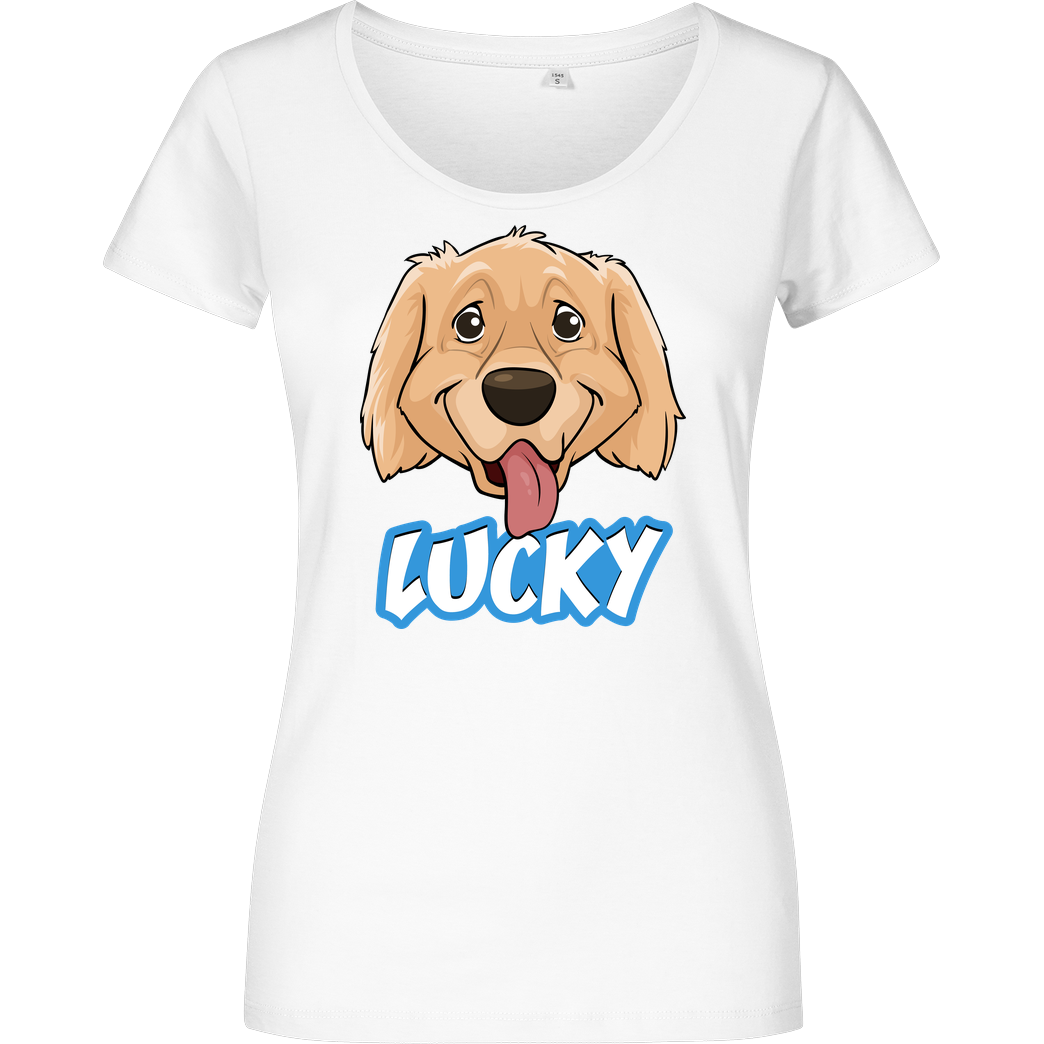 WASWIR WASWIR - Lucky Schriftzug T-Shirt Damenshirt weiss
