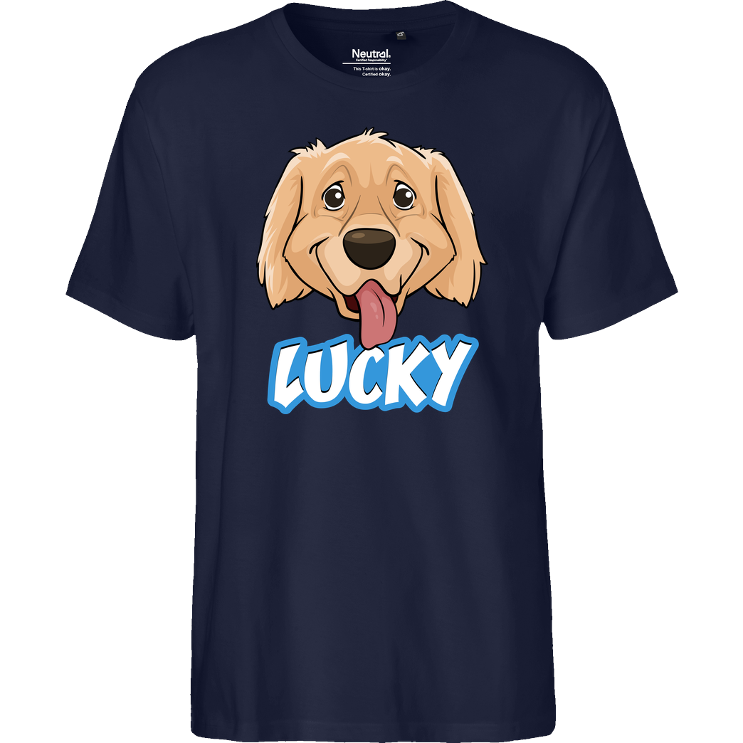 WASWIR WASWIR - Lucky Schriftzug T-Shirt Fairtrade T-Shirt - navy
