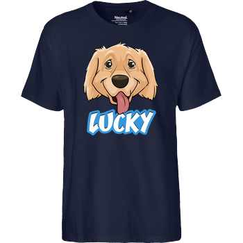 WASWIR - Lucky Schriftzug Fairtrade T-Shirt - navy