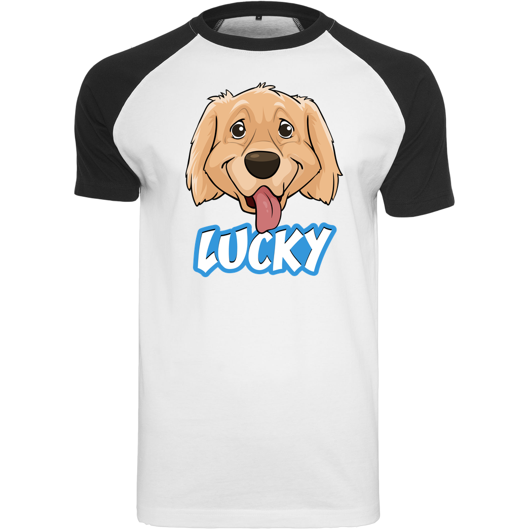 WASWIR WASWIR - Lucky Schriftzug T-Shirt Raglan-Shirt weiß