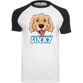 WASWIR - Lucky Schriftzug Raglan-Shirt weiß