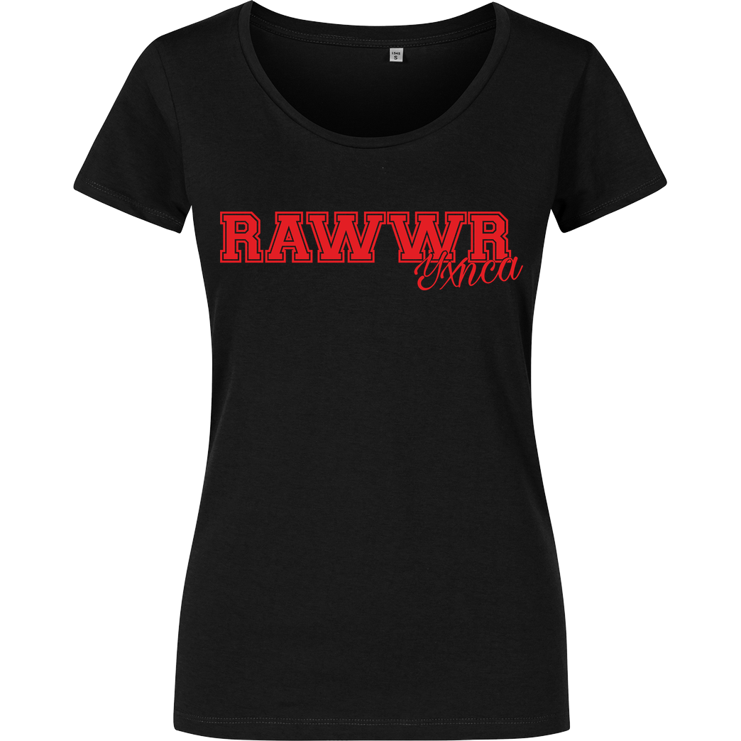 Yxnca Yxnca - RAWWR T-Shirt Damenshirt schwarz