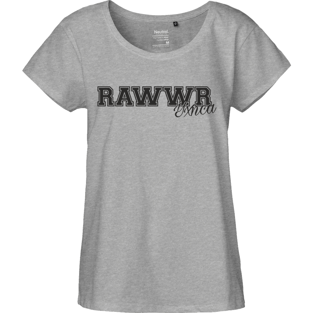 Yxnca Yxnca - RAWWR T-Shirt Fairtrade Loose Fit Girlie - heather grey