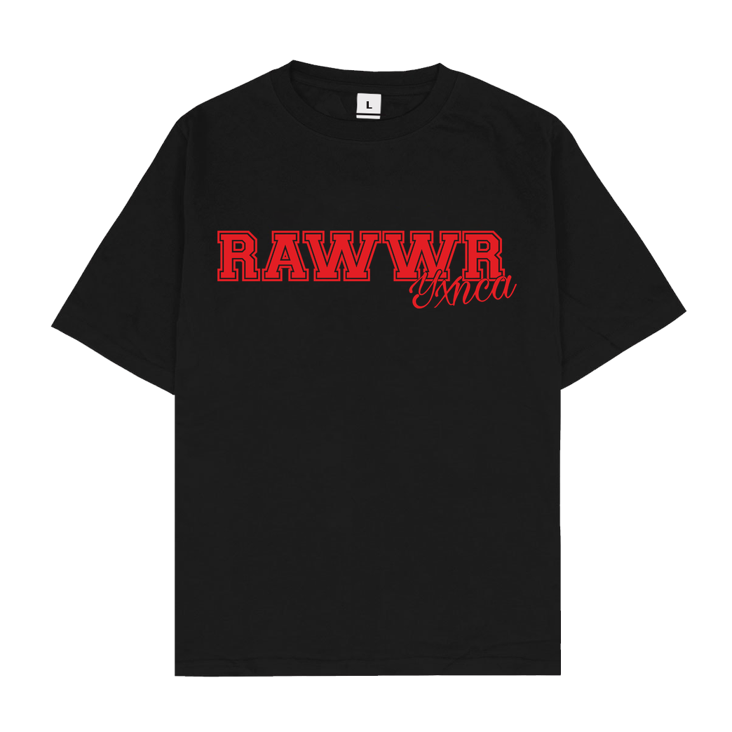 Yxnca Yxnca - RAWWR T-Shirt Oversize T-Shirt - Schwarz
