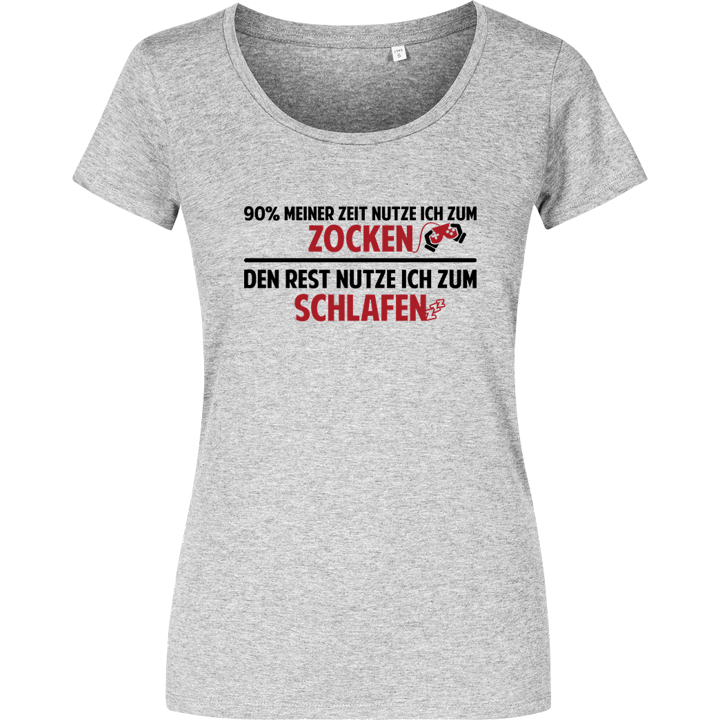 IamHaRa Zocker Zeit T-Shirt Damenshirt heather grey