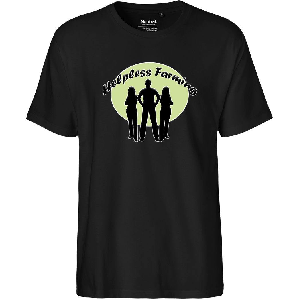 Achsel Folee Achsel Folee - Helpless Farming T-Shirt Fairtrade T-Shirt - black