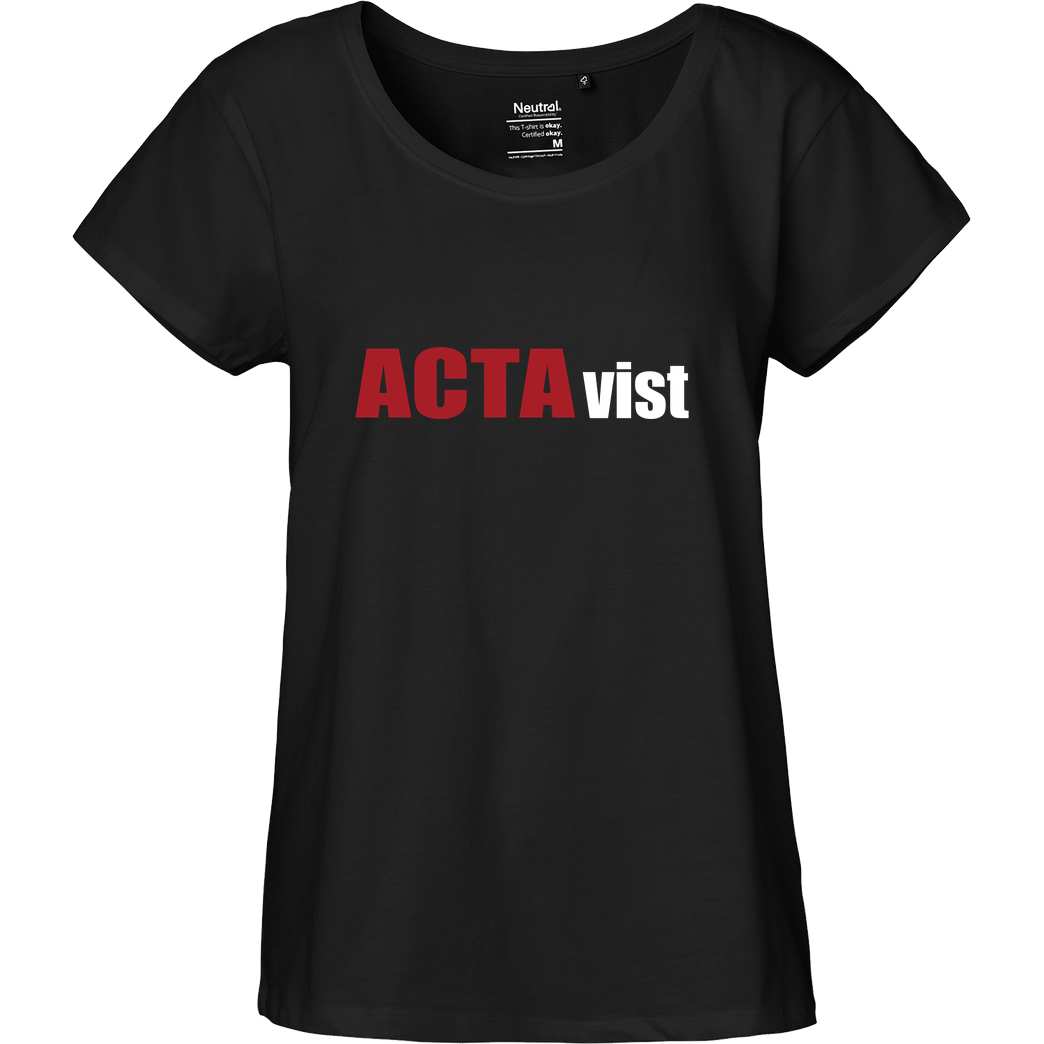 None ACTAvist T-Shirt Fairtrade Loose Fit Girlie - black