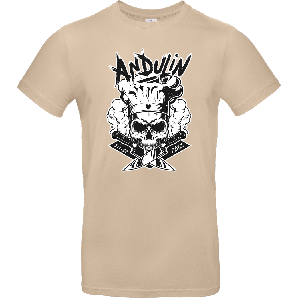 AndulinTv AndulinTV - Andu Skull T-Shirt B&C EXACT 190 - Sand