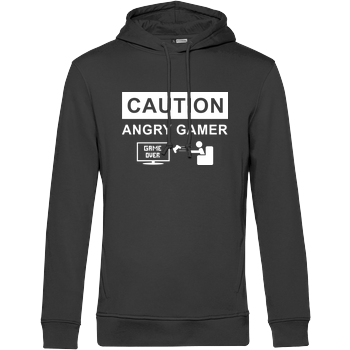 Caution! Angry Gamer B&C HOODED INSPIRE - black