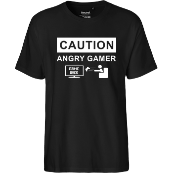 Caution! Angry Gamer Fairtrade T-Shirt - black