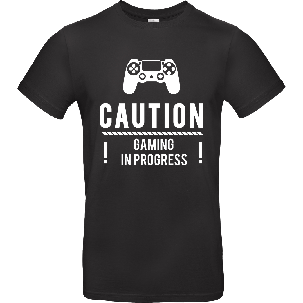 bjin94 Caution Gaming v1 T-Shirt B&C EXACT 190 - Black
