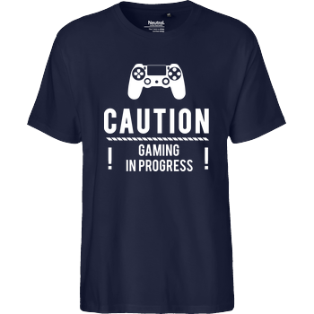 Caution Gaming v1 Fairtrade T-Shirt - navy
