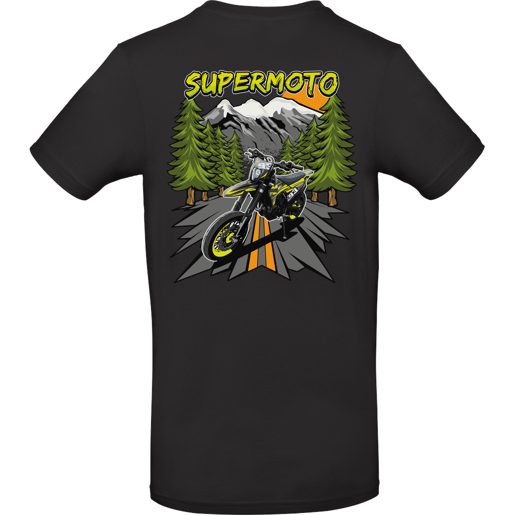 DavidBost David Bost - Supermoto Mountain T-Shirt B&C EXACT 190 - Black