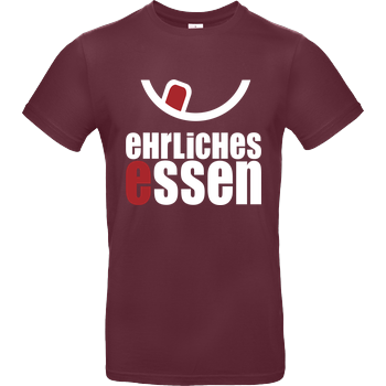 Ehrliches Essen - Logo weiss B&C EXACT 190 - Burgundy
