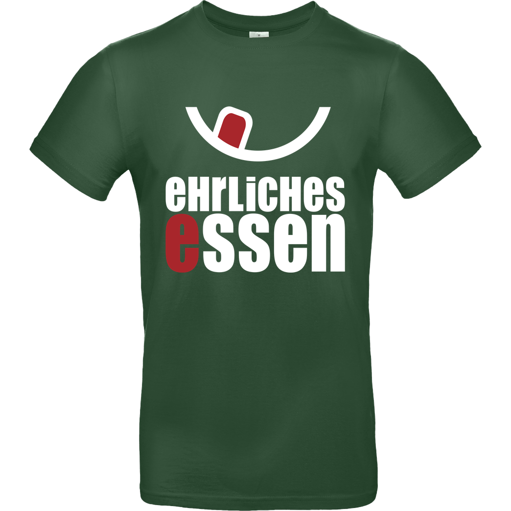 Ehrliches Essen Ehrliches Essen - Logo weiss T-Shirt B&C EXACT 190 -  Bottle Green