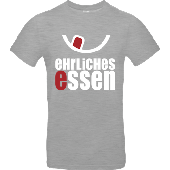 Ehrliches Essen - Logo weiss B&C EXACT 190 - heather grey