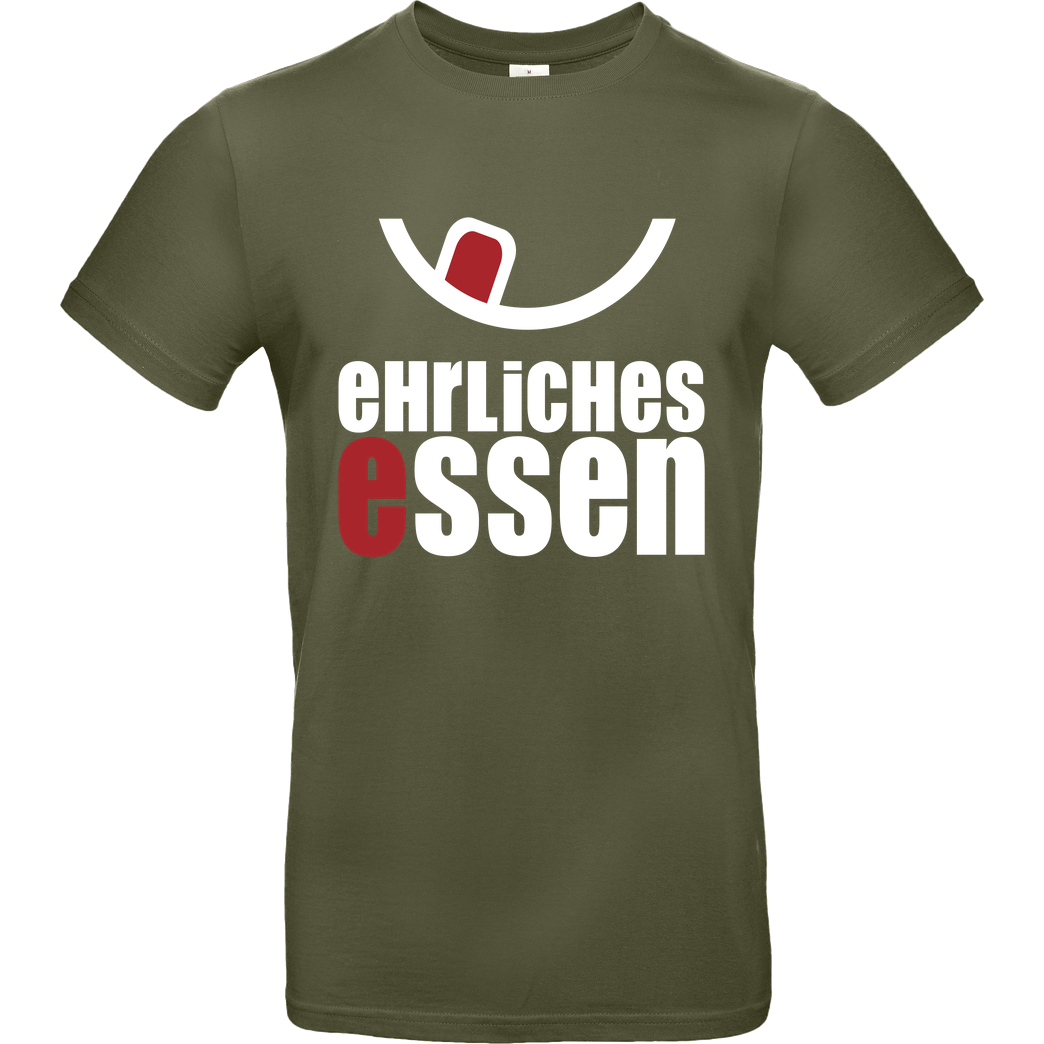 Ehrliches Essen Ehrliches Essen - Logo weiss T-Shirt B&C EXACT 190 - Khaki