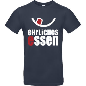 Ehrliches Essen - Logo weiss B&C EXACT 190 - Navy