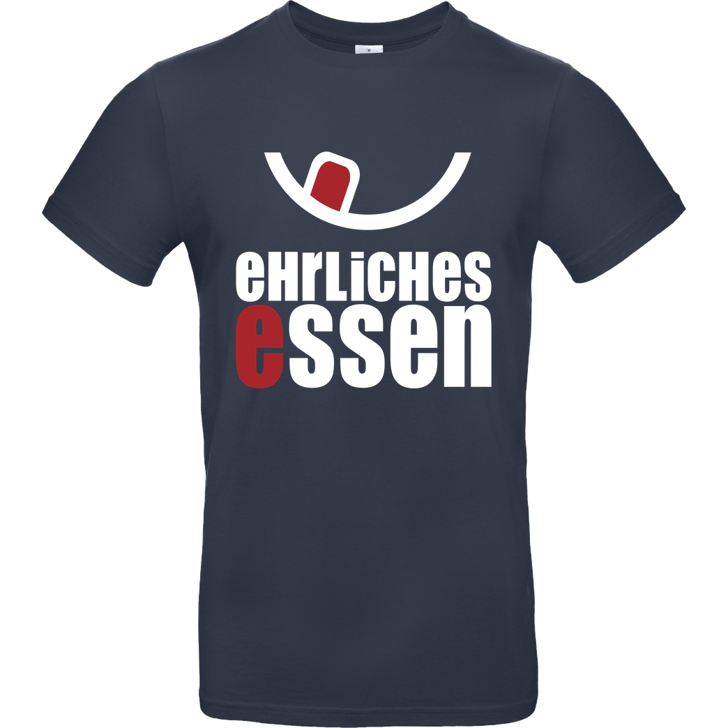 Ehrliches Essen Ehrliches Essen - Logo weiss T-Shirt B&C EXACT 190 - Navy