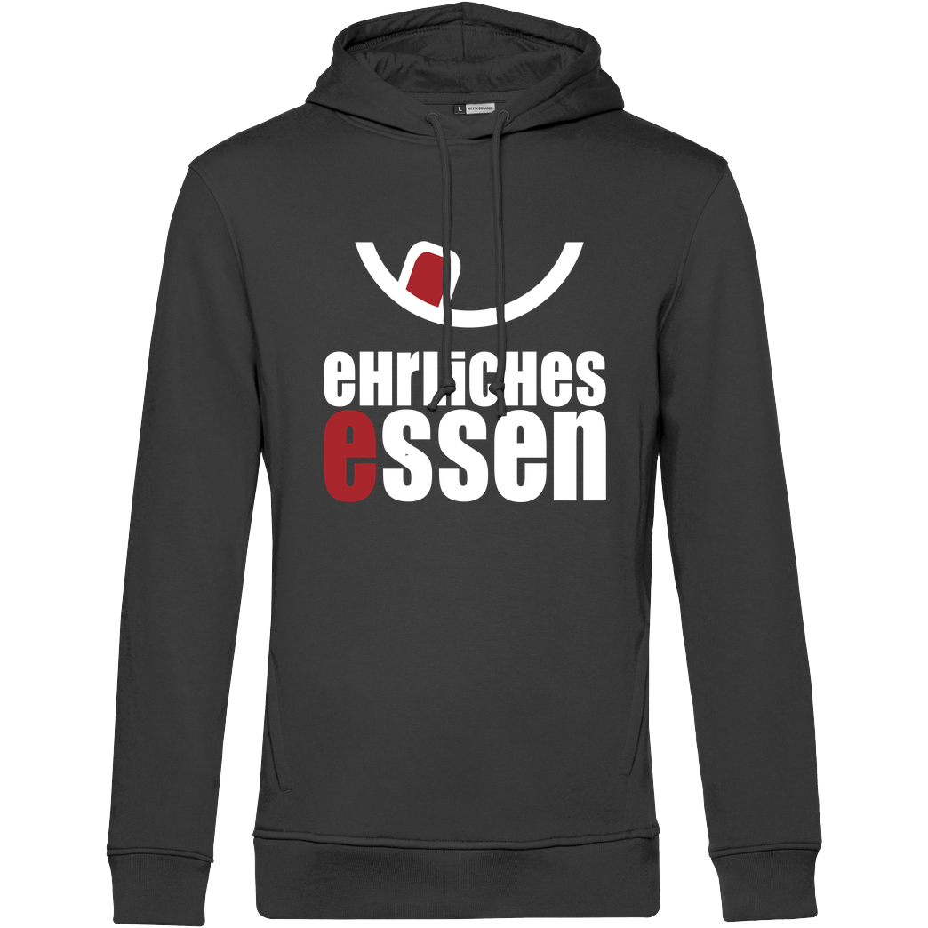 Ehrliches Essen Ehrliches Essen - Logo weiss Sweatshirt B&C HOODED INSPIRE - black