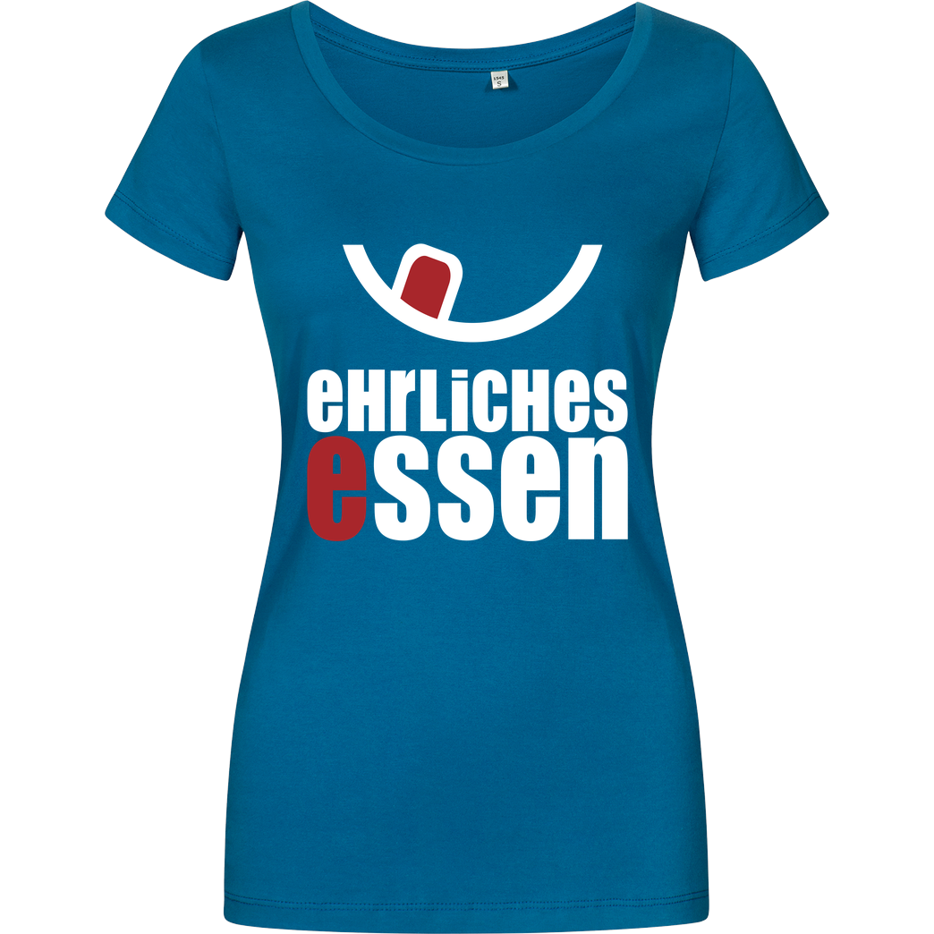 Ehrliches Essen Ehrliches Essen - Logo weiss T-Shirt Girlshirt petrol