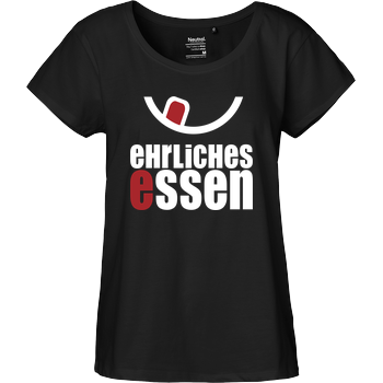 Ehrliches Essen - Logo weiss Fairtrade Loose Fit Girlie - black