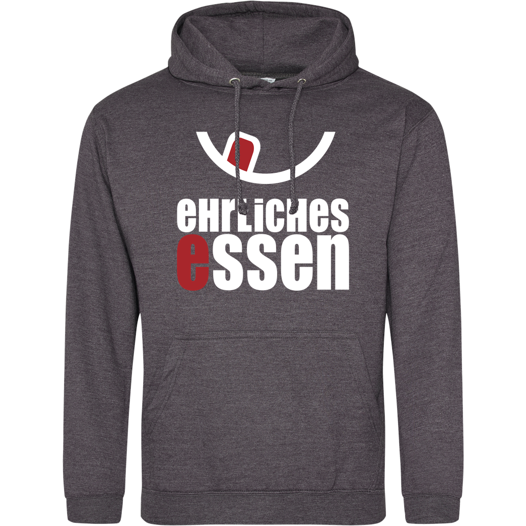 Ehrliches Essen Ehrliches Essen - Logo weiss Sweatshirt JH Hoodie - Dark heather grey
