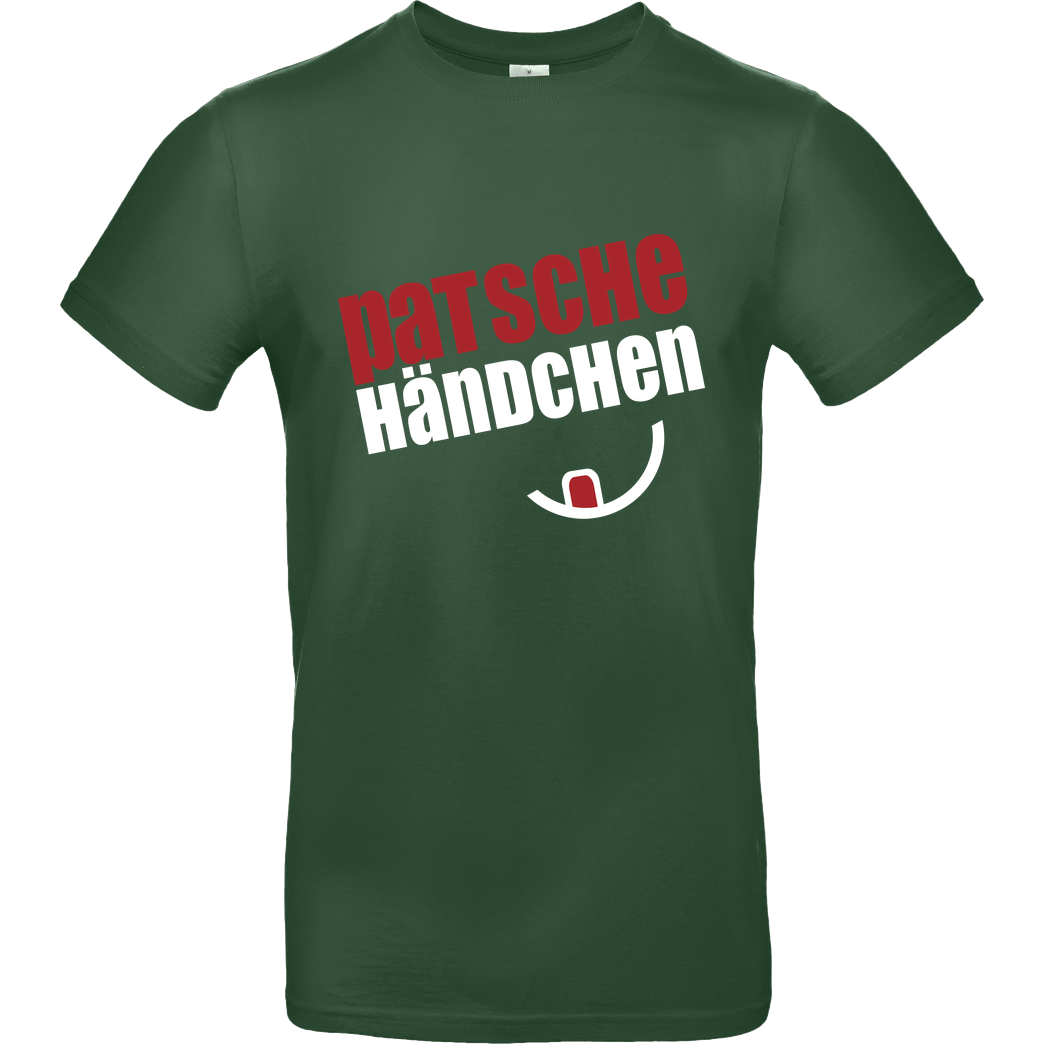 Ehrliches Essen Ehrliches Essen - Patschehändchen weiss T-Shirt B&C EXACT 190 -  Bottle Green