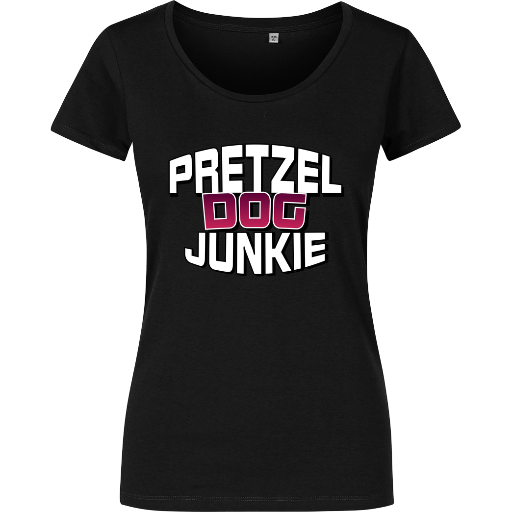 Ehrliches Essen Ehrliches Essen - Pretzel Dog Junkie T-Shirt Girlshirt schwarz