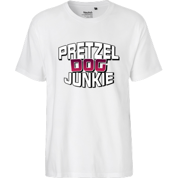 Ehrliches Essen - Pretzel Dog Junkie Fairtrade T-Shirt - white