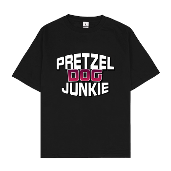 Ehrliches Essen - Pretzel Dog Junkie Oversize T-Shirt - Black