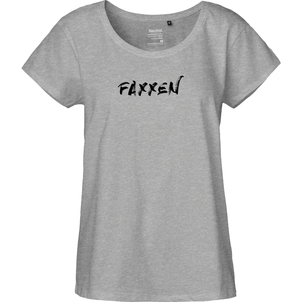 FaxxenTV FaxxenTV - Logo T-Shirt Fairtrade Loose Fit Girlie - heather grey