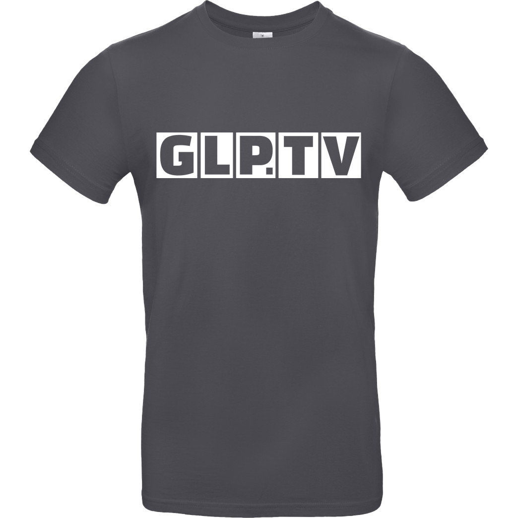 GermanLetsPlay GLP - GLP.TV white T-Shirt B&C EXACT 190 - Dark Grey