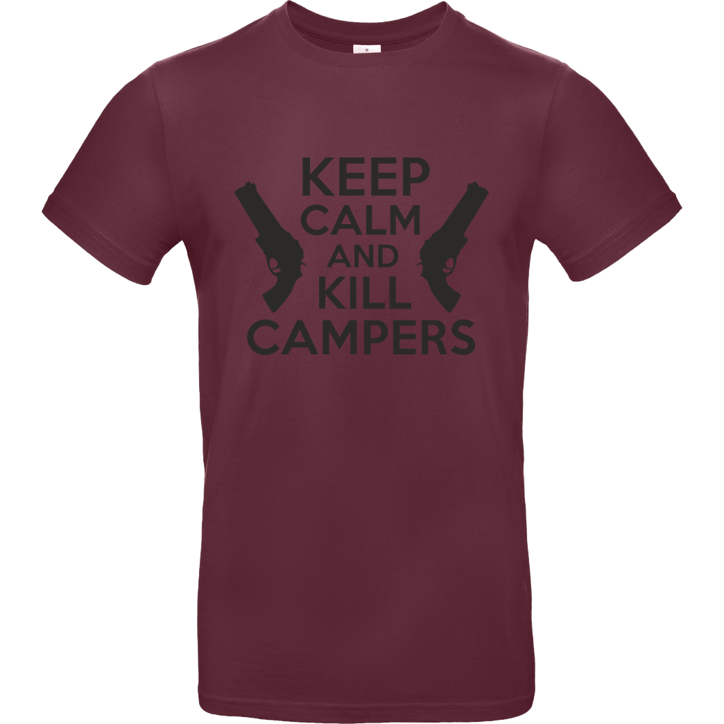 bjin94 Keep Calm and Kill Campers T-Shirt B&C EXACT 190 - Burgundy