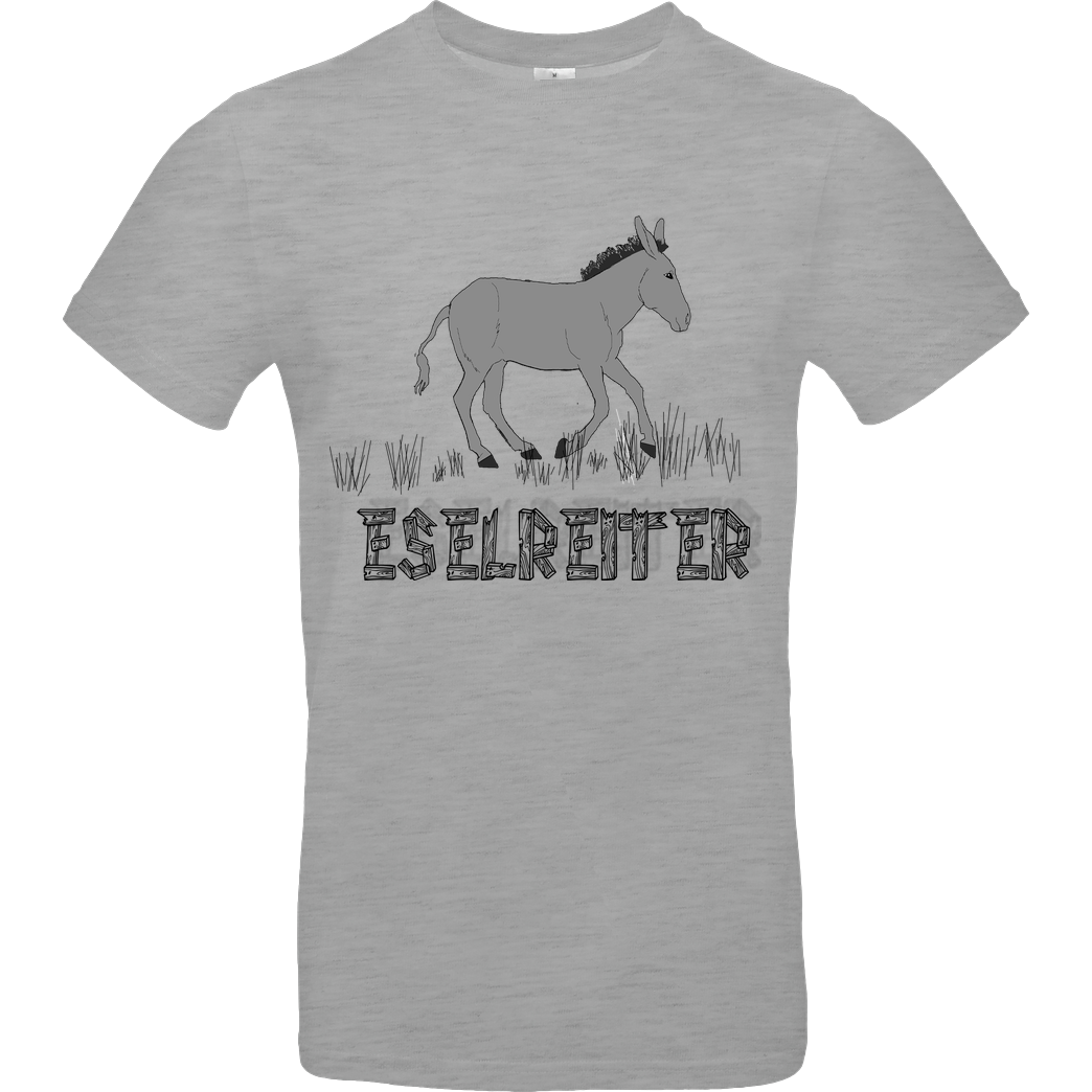 Kunga Kunga - Eselreiter lacht T-Shirt B&C EXACT 190 - heather grey