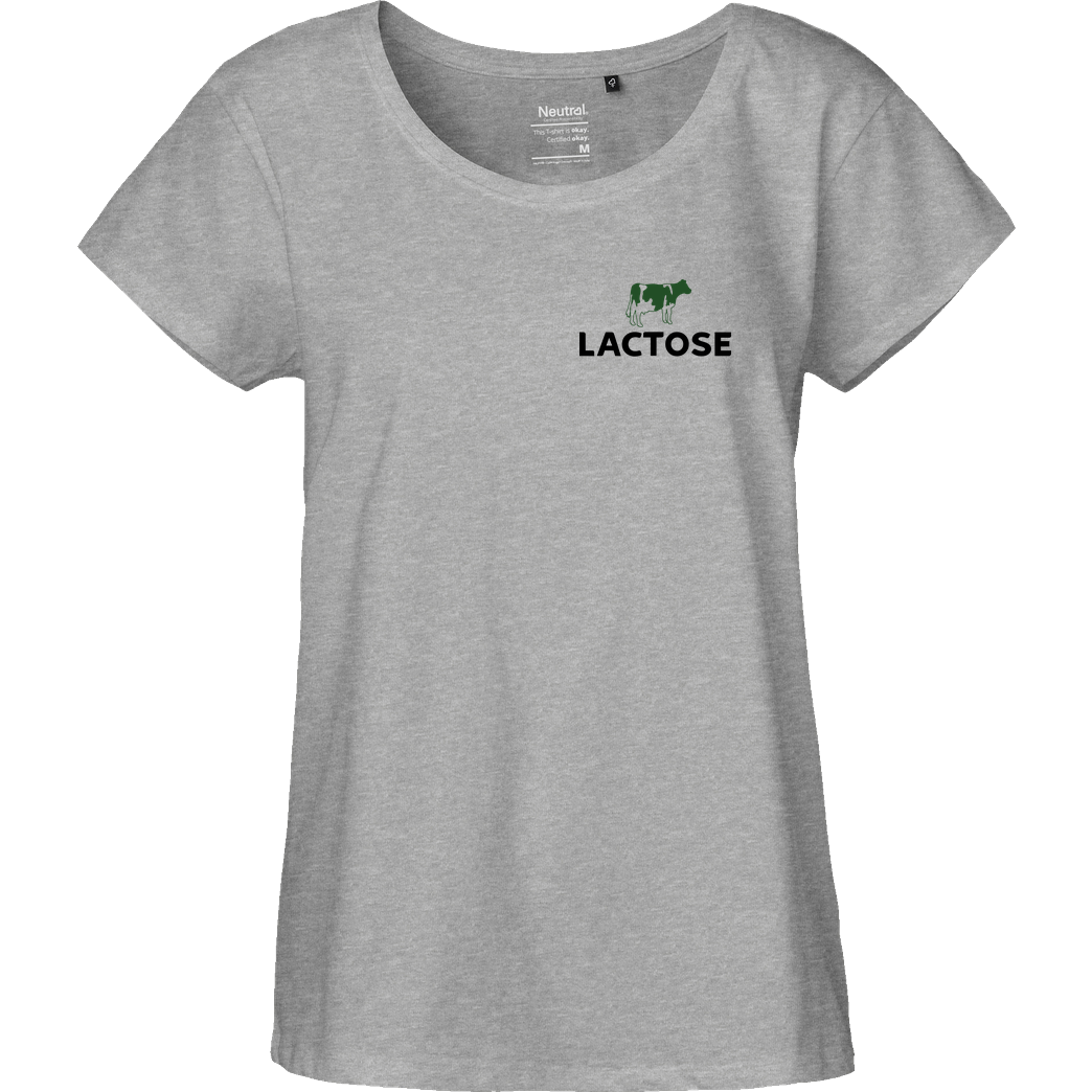 None Lactose T-Shirt Fairtrade Loose Fit Girlie - heather grey