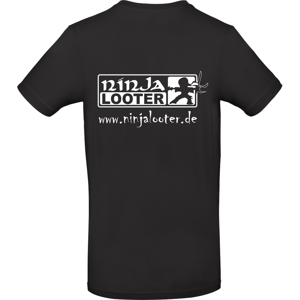 None Ninjalooter.de pocket and back T-Shirt B&C EXACT 190 - Black
