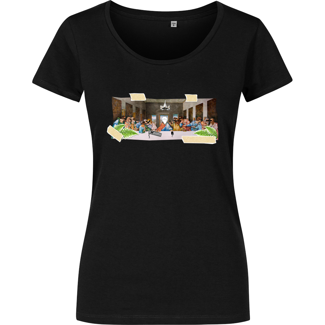 byStegi Stegi - Abendmahl T-Shirt Girlshirt schwarz