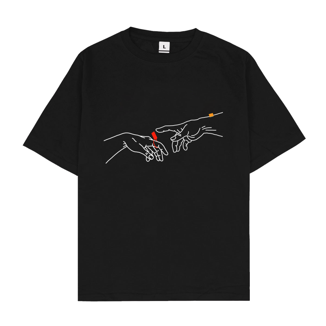 byStegi Stegi - Hände T-Shirt Oversize T-Shirt - Black