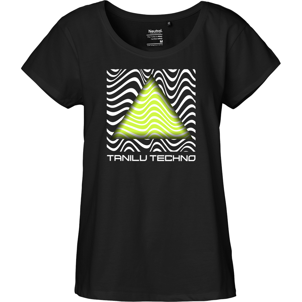 Tanilu TaniLu - Acid Pyramide T-Shirt Fairtrade Loose Fit Girlie - black