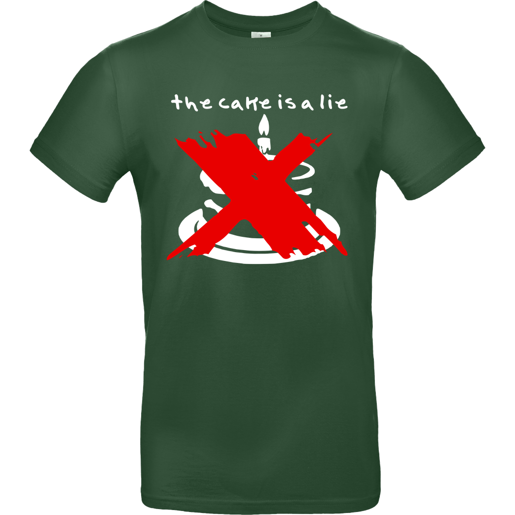 None The cake is a lie T-Shirt B&C EXACT 190 -  Bottle Green
