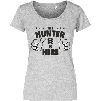The Hunter is Here Girlshirt heather grey