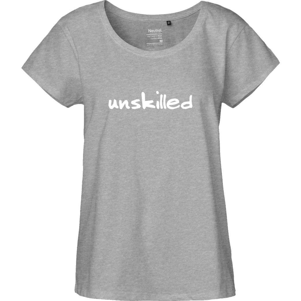 None Unskilled T-Shirt Fairtrade Loose Fit Girlie - heather grey