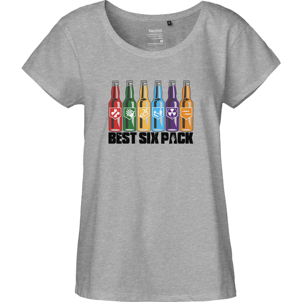 veKtik veKtik - Best Six Pack T-Shirt Fairtrade Loose Fit Girlie - heather grey